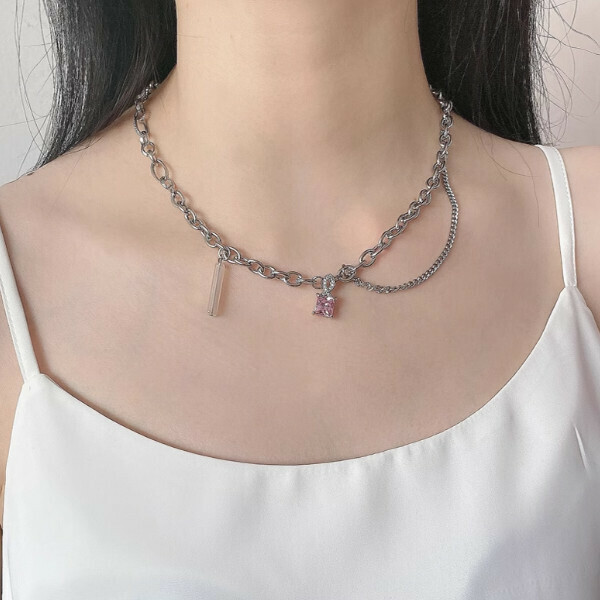 Simple and thin double layer necklace