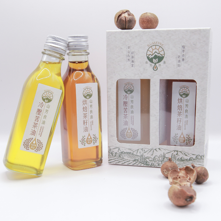 茶油旅行組-冷壓苦茶油50ml + 烘焙茶籽油50ml