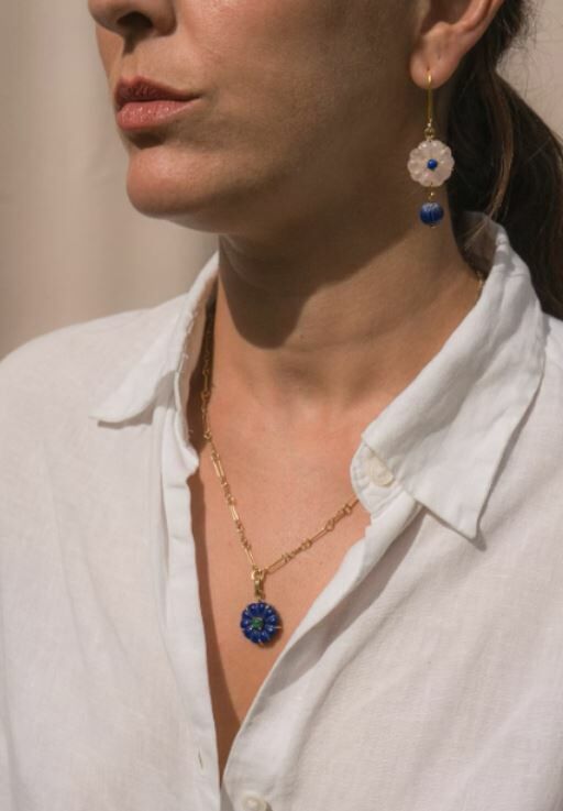 伊斯蘭金工｜friya 青金石花項鍊｜阿富汗