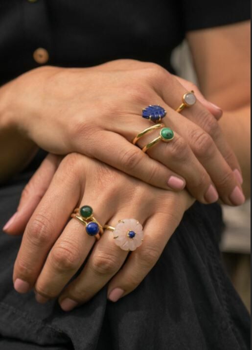 伊斯蘭金工｜friya 粉紅小花戒指｜阿富汗