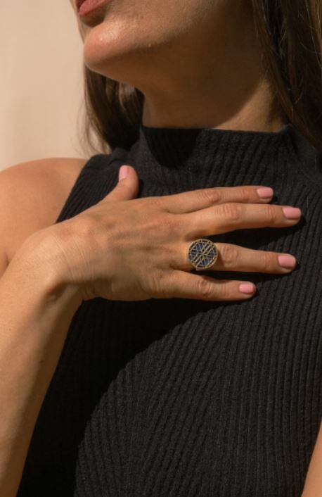 伊斯蘭金工｜jali circle 青金石戒指 ｜阿富汗