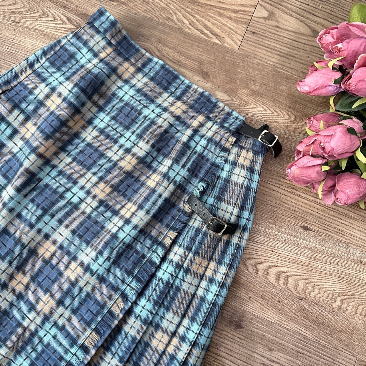 蘇格蘭製 GIEN NEVIS 藍色格紋連身裙