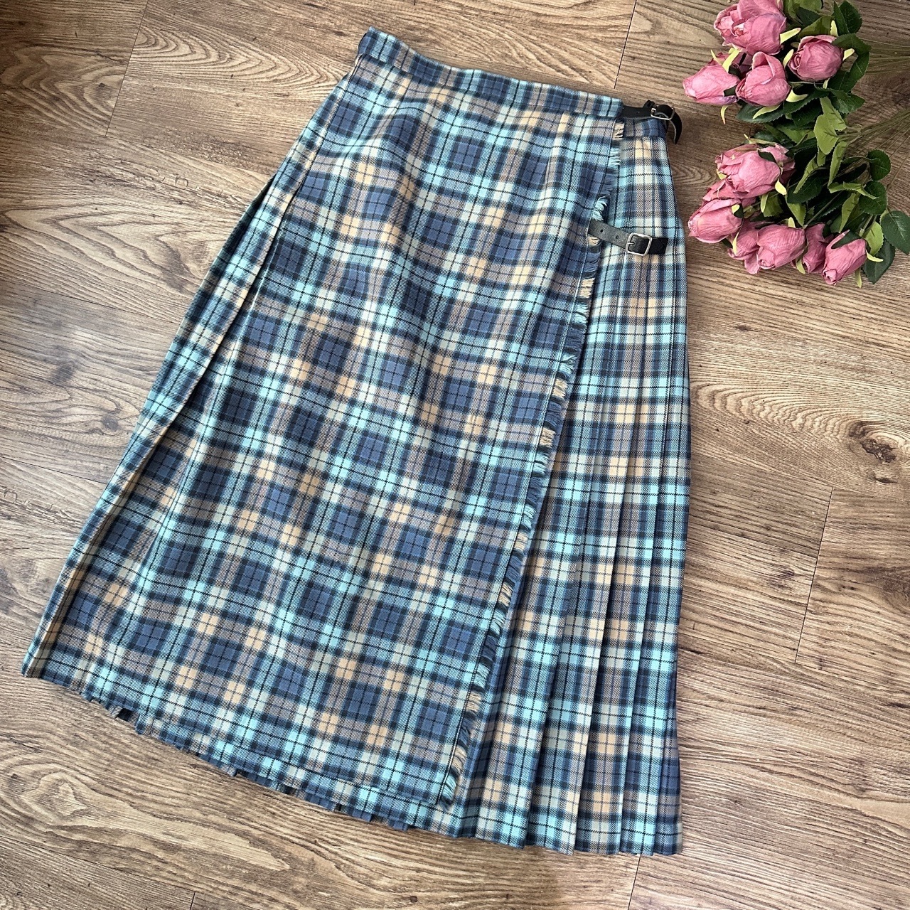 蘇格蘭製 GIEN NEVIS 藍色格紋連身裙