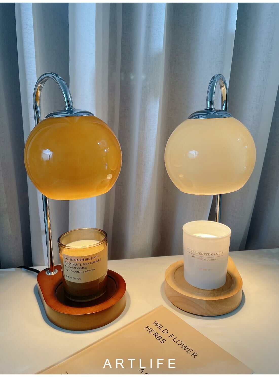 復古款玻璃罩 定時調光融蠟燈