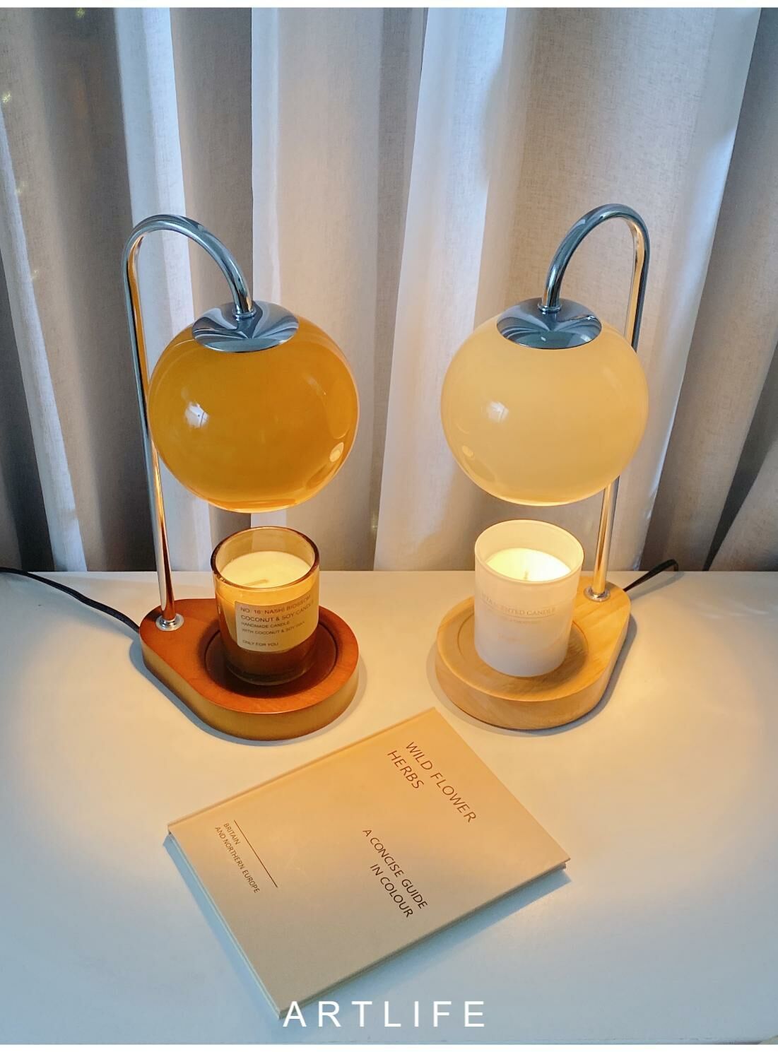 復古款玻璃罩 定時調光融蠟燈