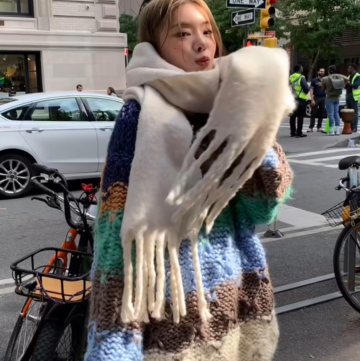 純色親柔海毛圍巾/九色