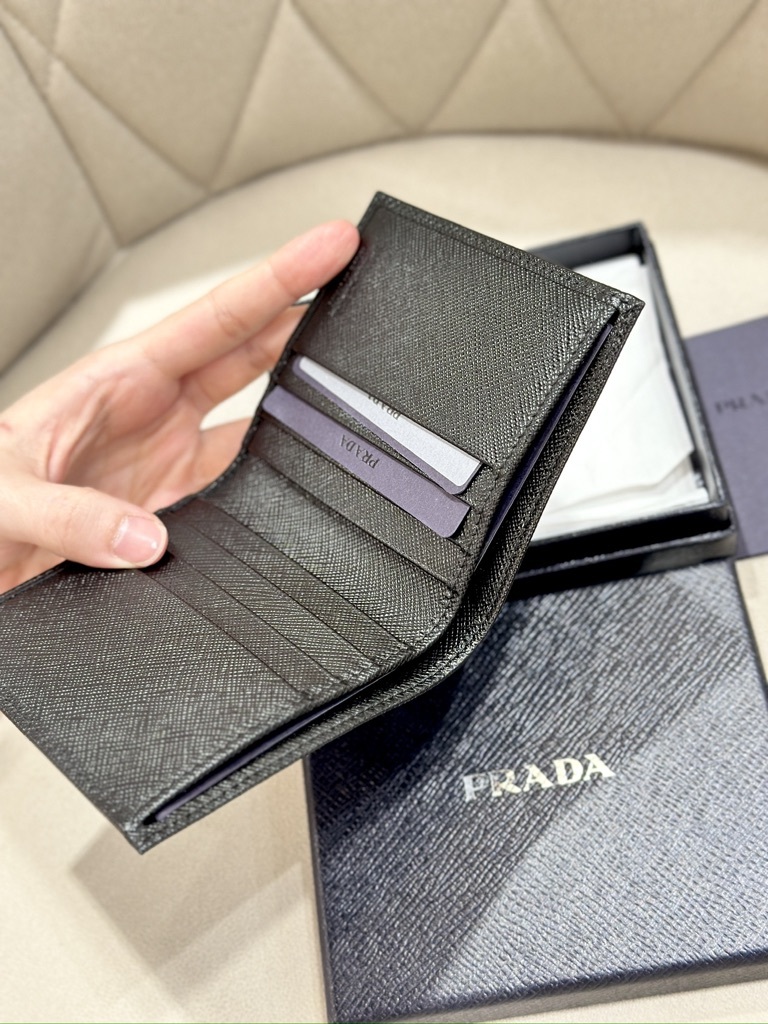 PRADA Saffiano Leather Vertical Wallet