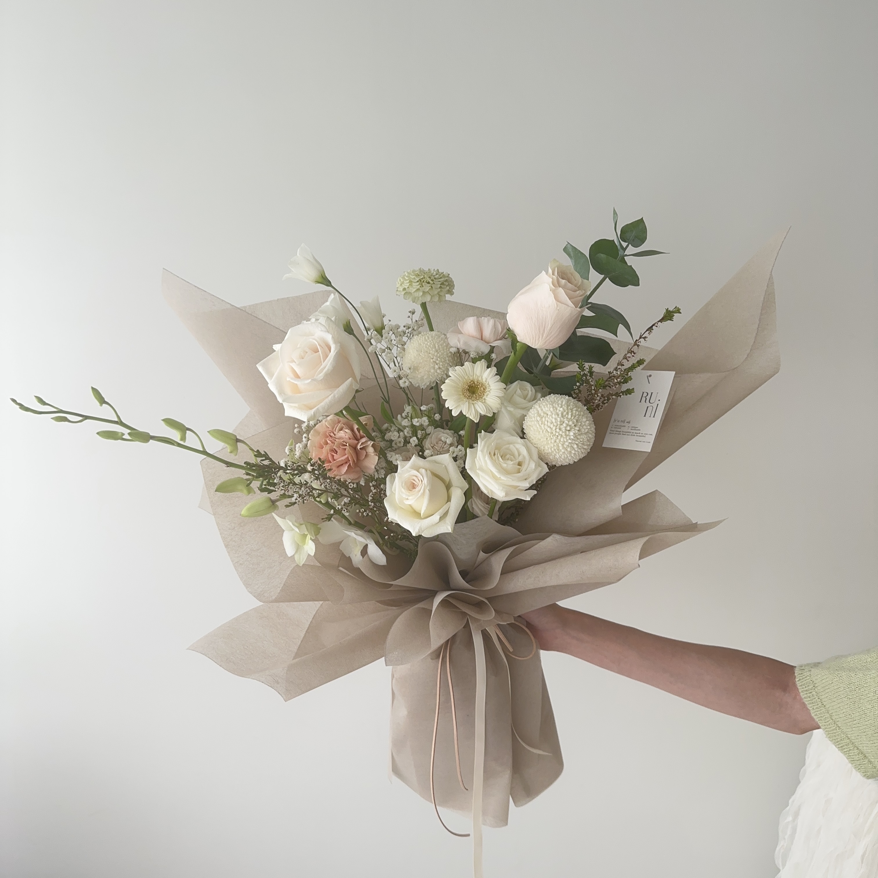 溫柔奶茶花束（可選尺寸與色系）