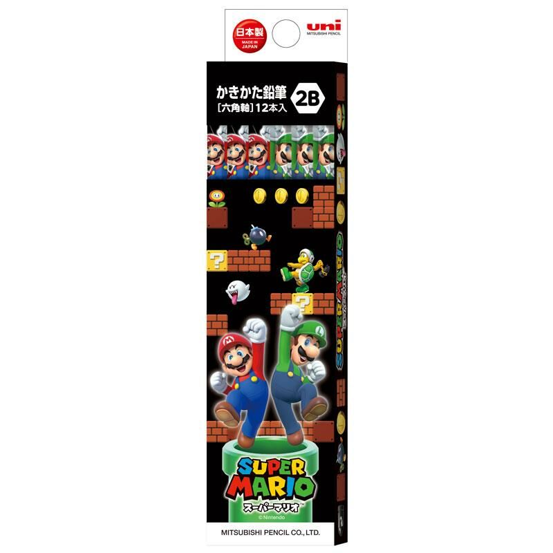 Uni 三菱 日本製 Super Mario 2B 鉛筆 (12支)