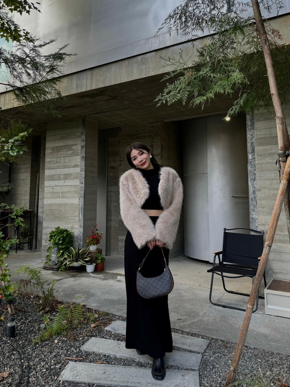 小千金短版毛毛外套