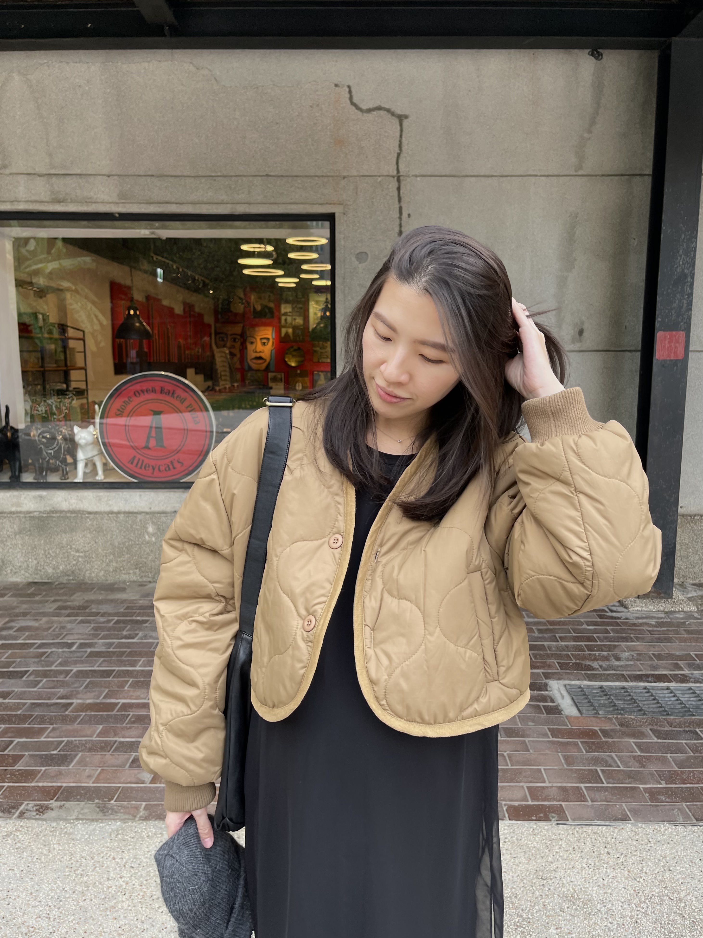 衍縫兩面穿短版毛毛外套