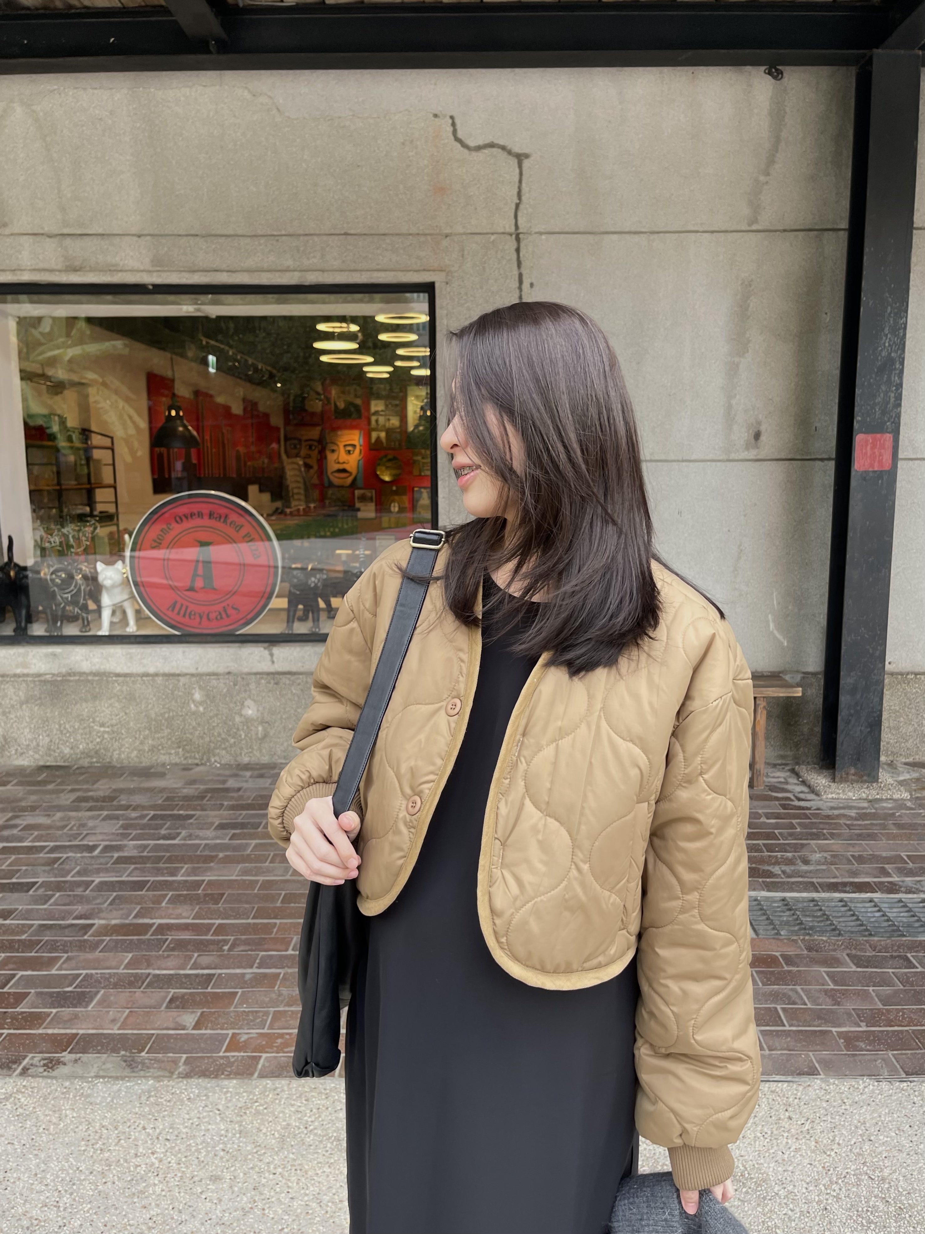 衍縫兩面穿短版毛毛外套