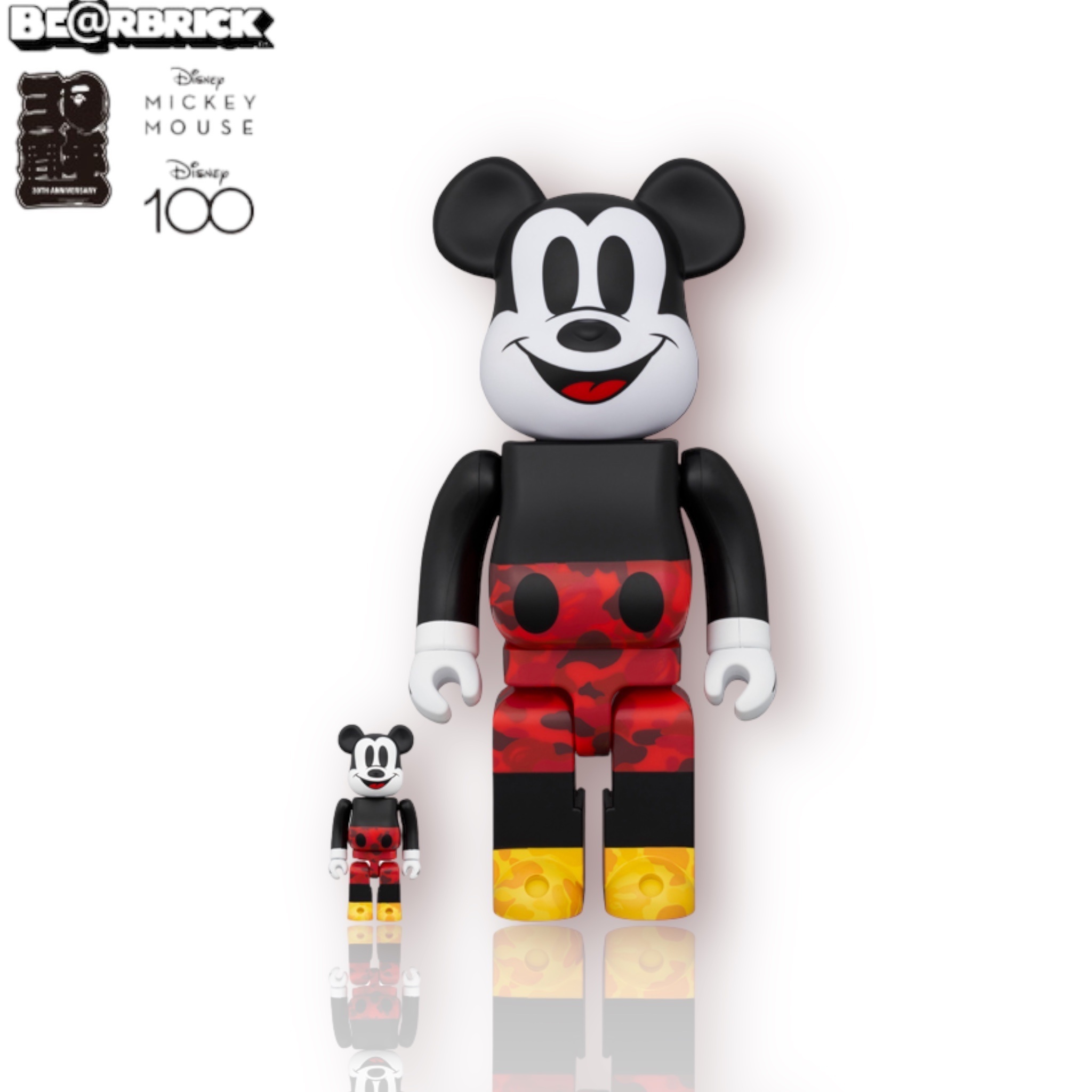 Bearbrick 400% 100% BAPE MICKEY MOUSE COLOR