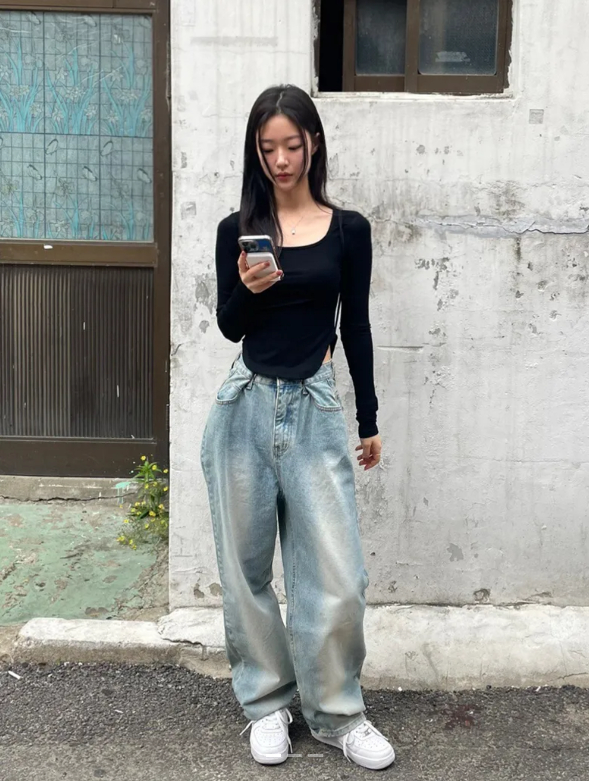AVANDRESS) MARK同款BUCKLE WIDE DENIM PANTS | 2color