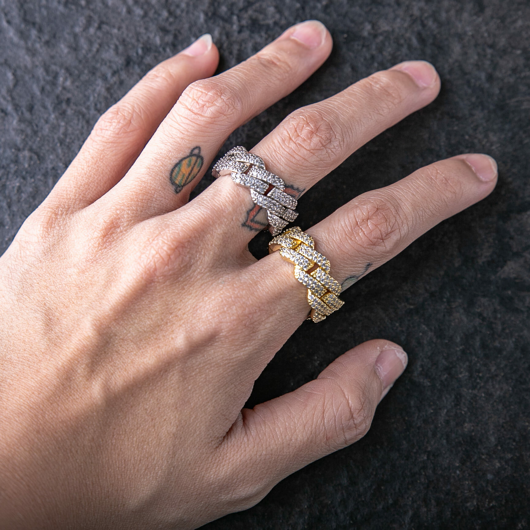 10mm滿鑲方形古巴戒指