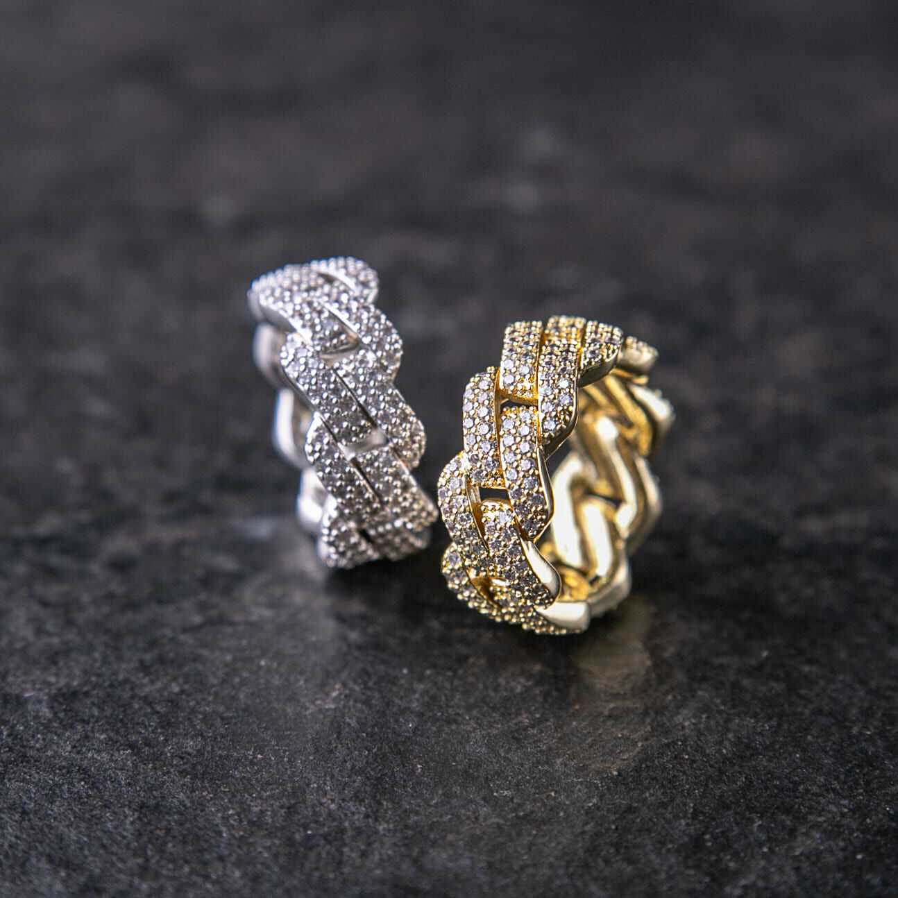 10mm滿鑲方形古巴戒指