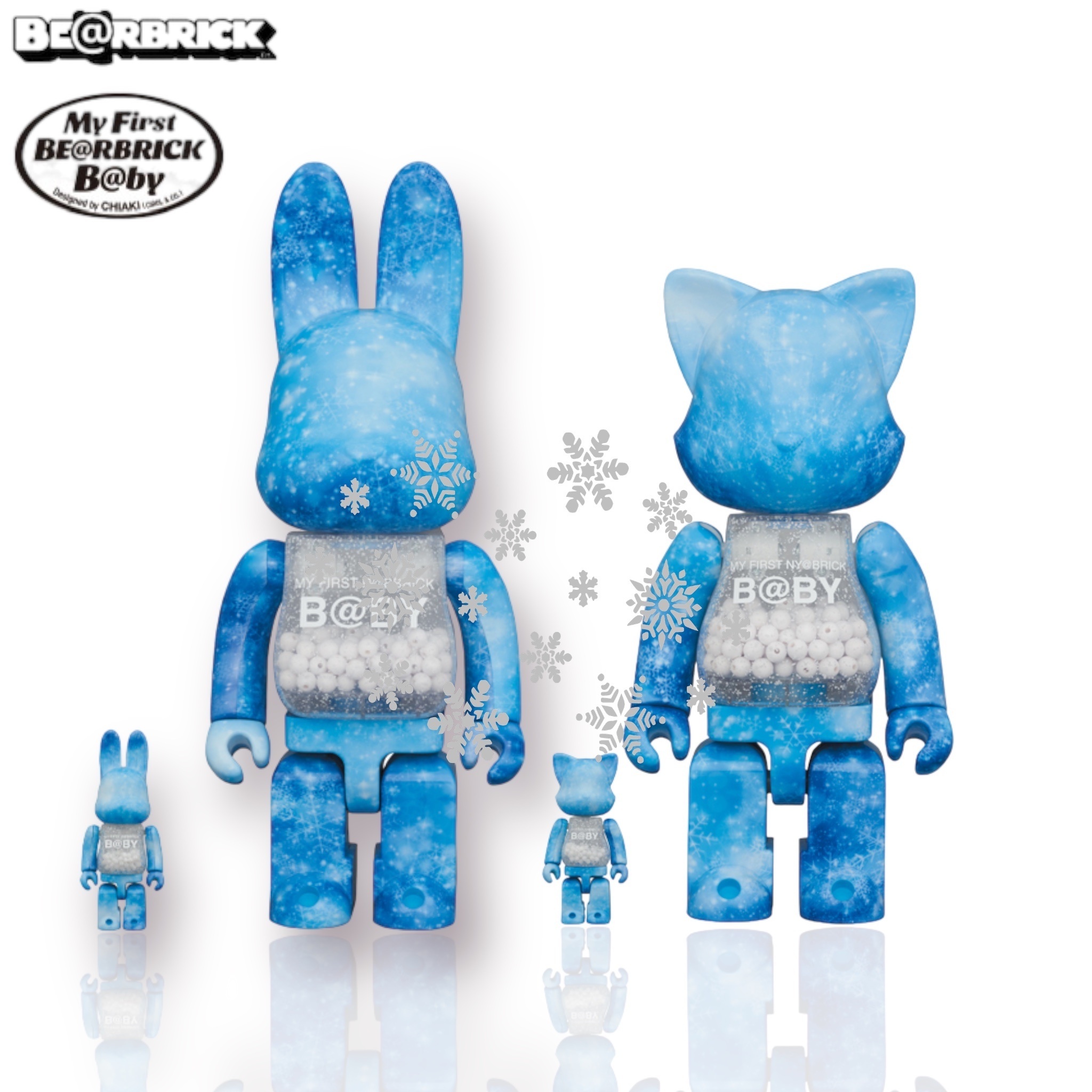 Bearbrick 400% 100% B@BY CRYSTAL OF SNOW set of 4