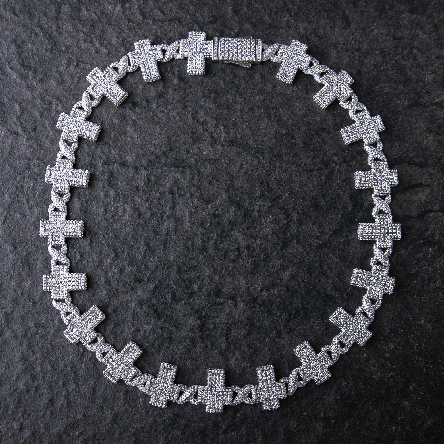 滿鑲無限十字項鍊