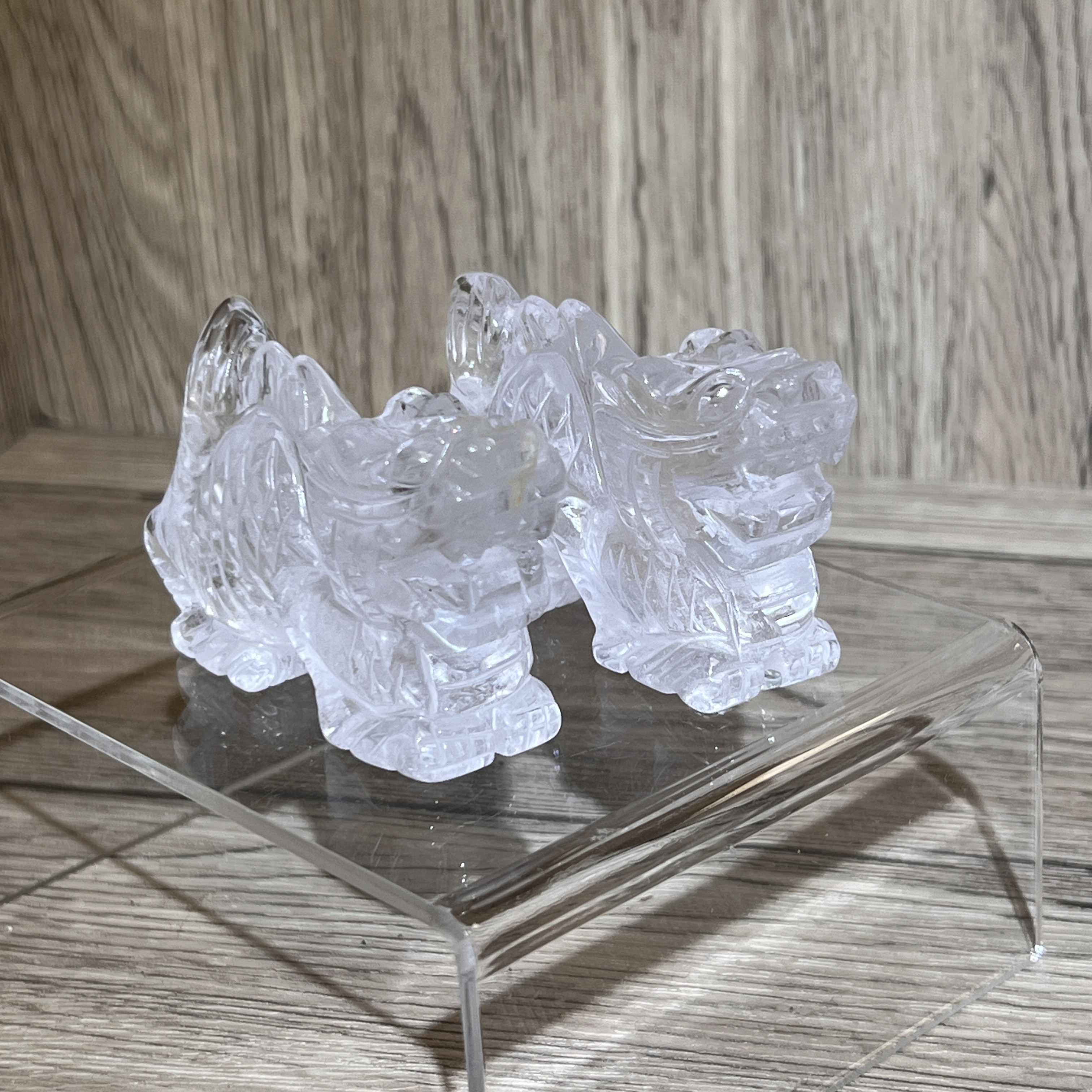 精雕白水晶龍1對 WD1495