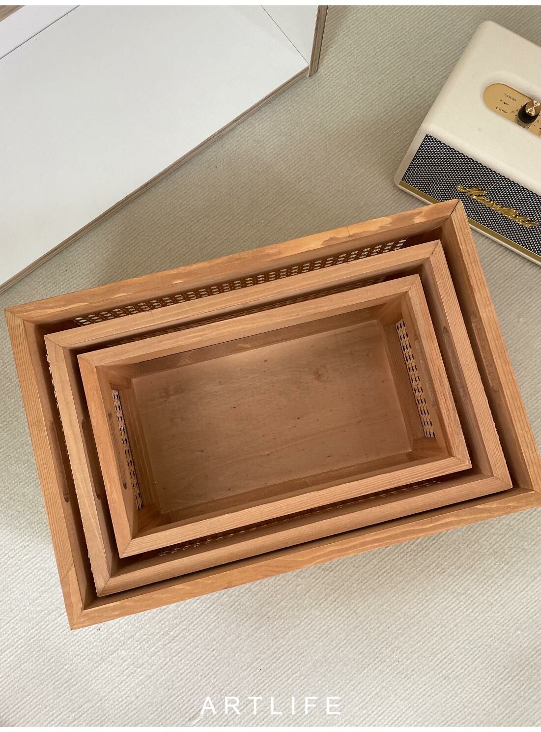 質感藤編收納籃