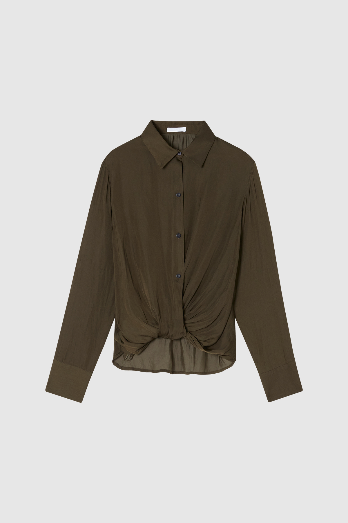 TWIST 扭轉長袖襯衫 女（松葉綠）