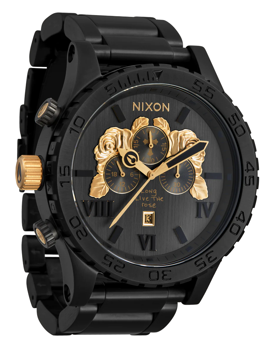 萬年鐘錶 - NIXON 尼克森 THE 51-30  CHRONO X 2PAC 饒舌傳奇圖帕克·夏庫爾聯名款   注目時尚大錶徑300M防水潛水男錶  A1376-010  錶徑51MM