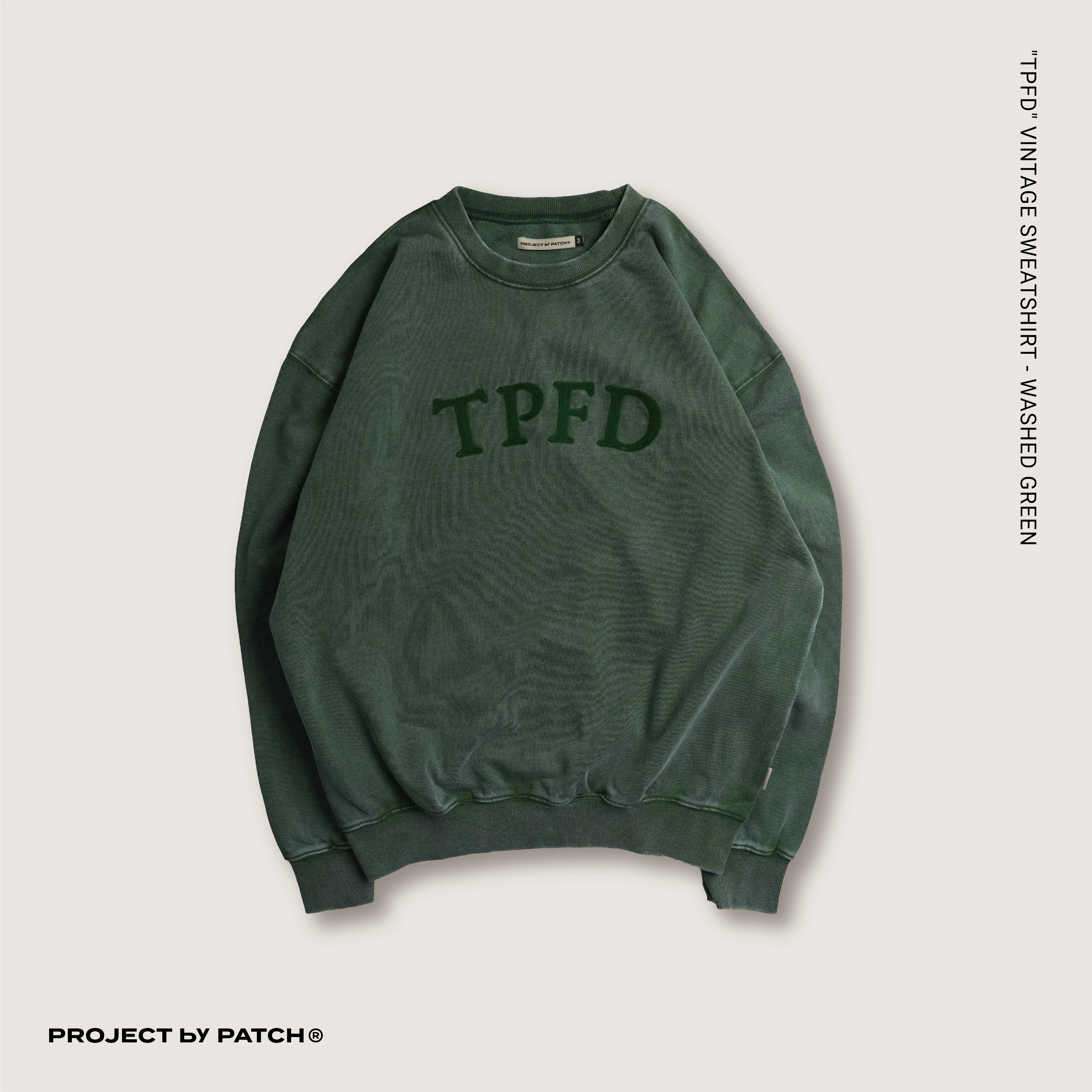 P.B.P - "TPFD" VINTAGE SWEATSHIRT - WASHED GREEN