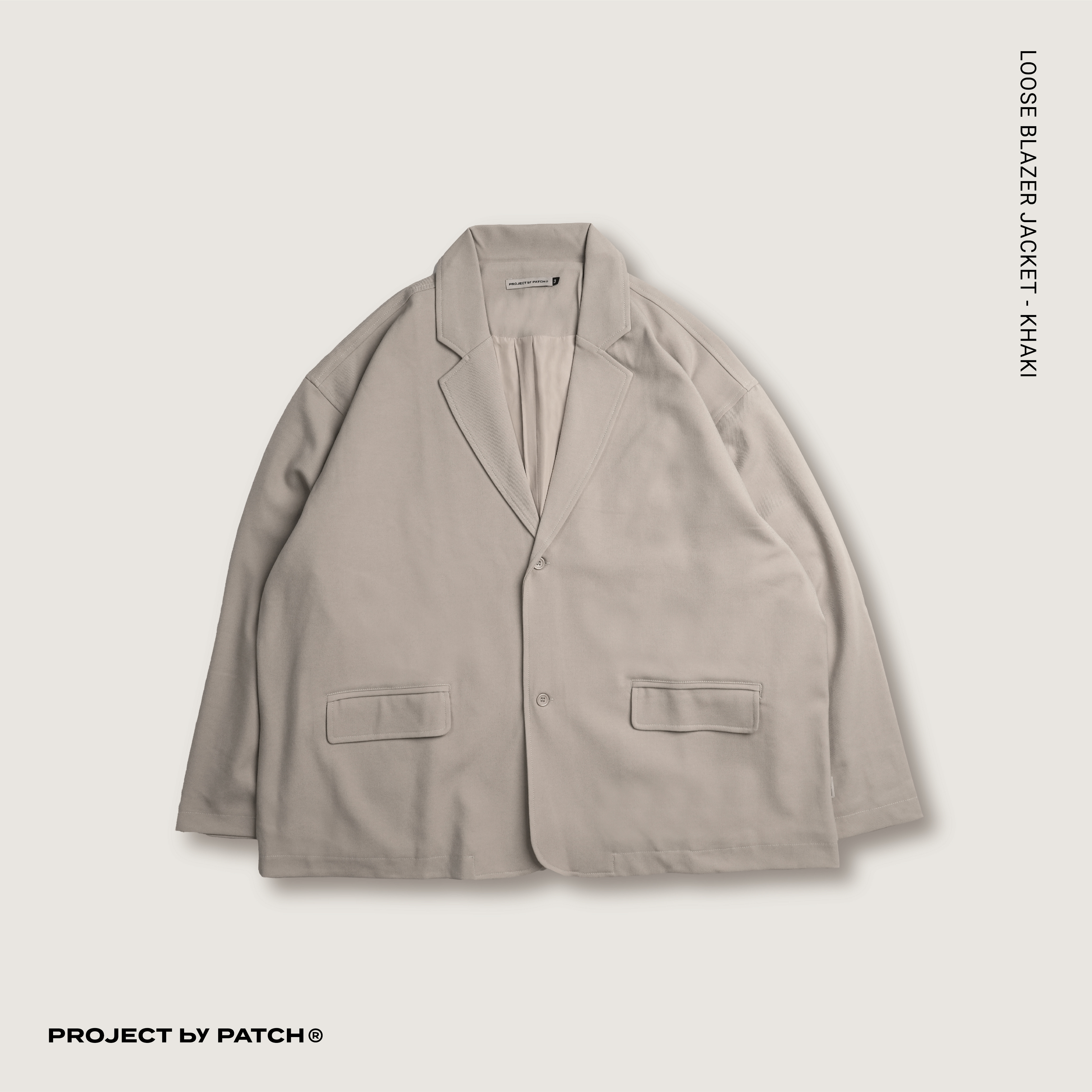 P.B.P - LOOSE BLAZER JACKET  - KHAKI