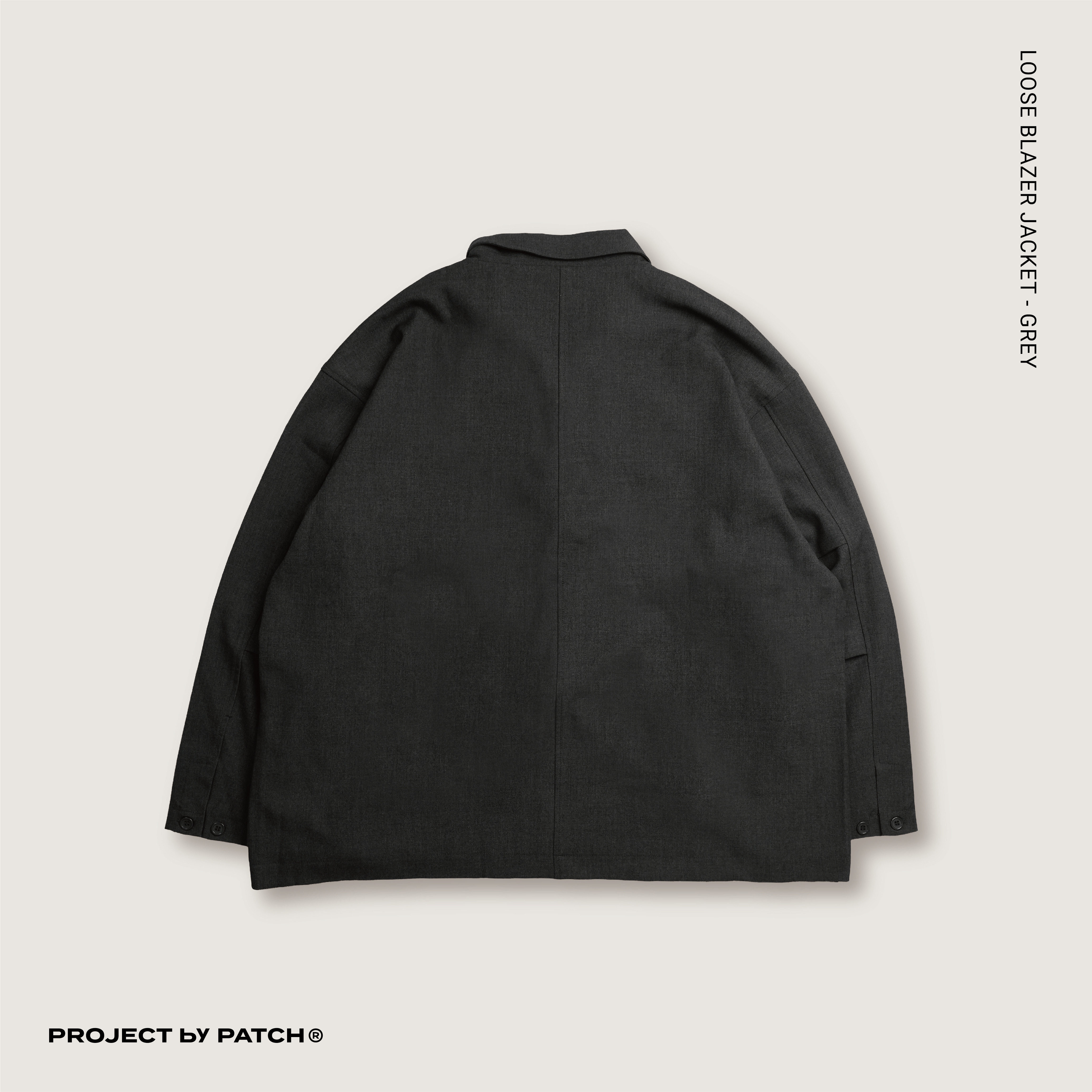 P.B.P - LOOSE BLAZER JACKET  - GRAY