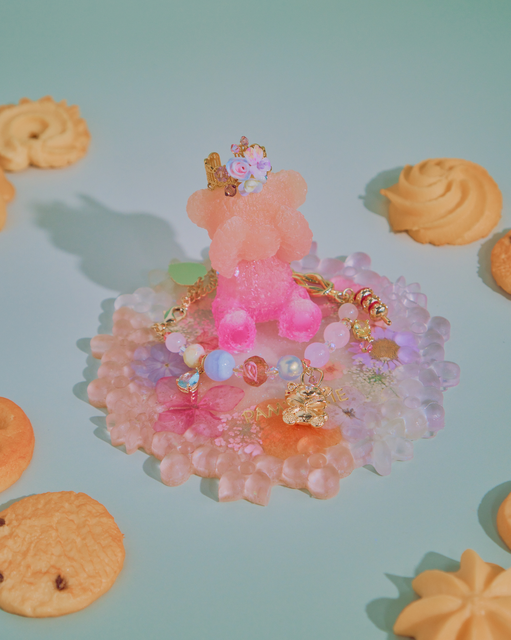 Teddy's Macaroon Frosted Jewellery Plate