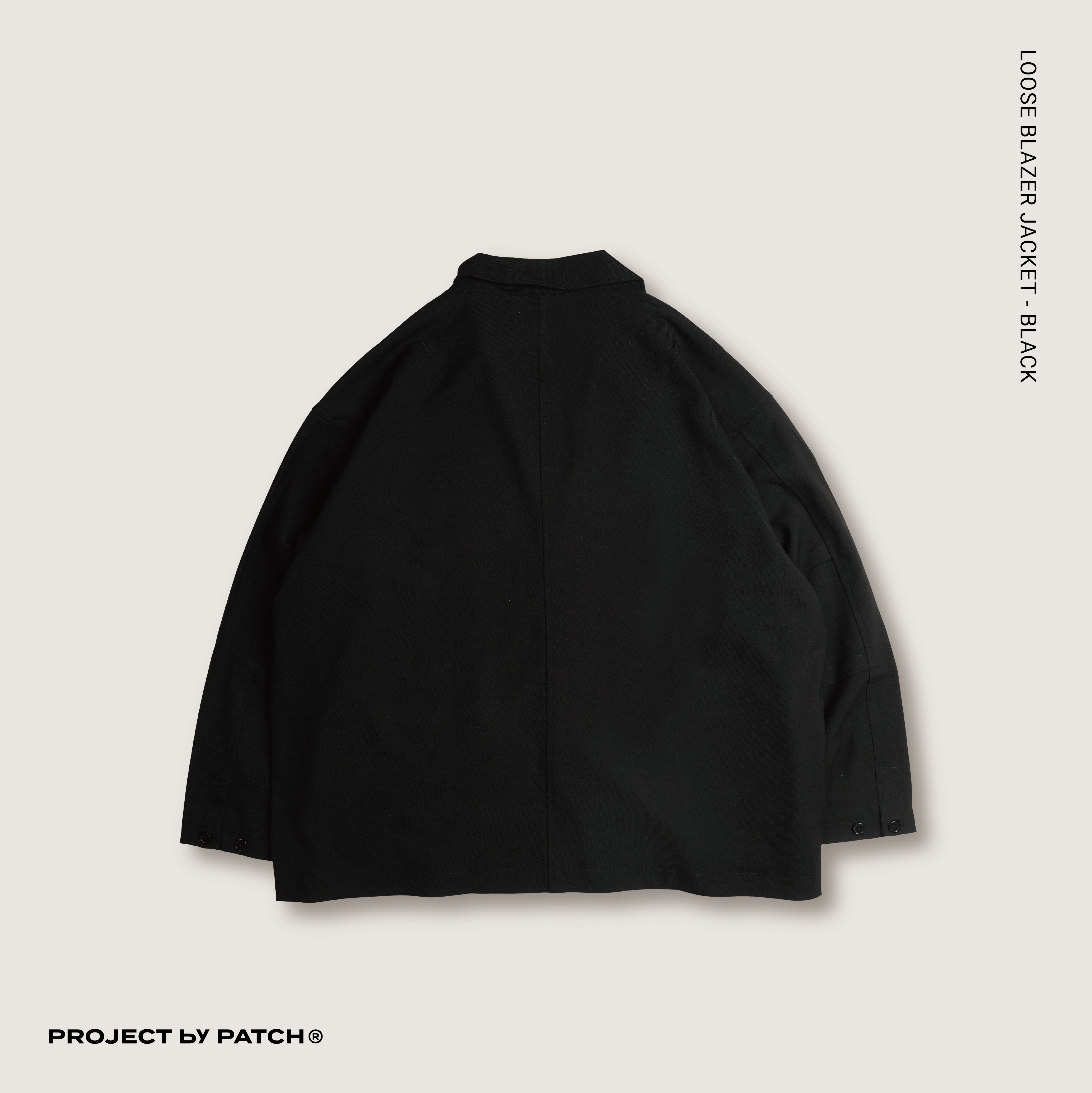 P.B.P - LOOSE BLAZER JACKET  - BLACK