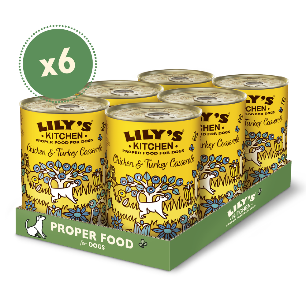 Lily's Kitchen Chicken & Turkey Casserole Dog Wet Food 400g x 6