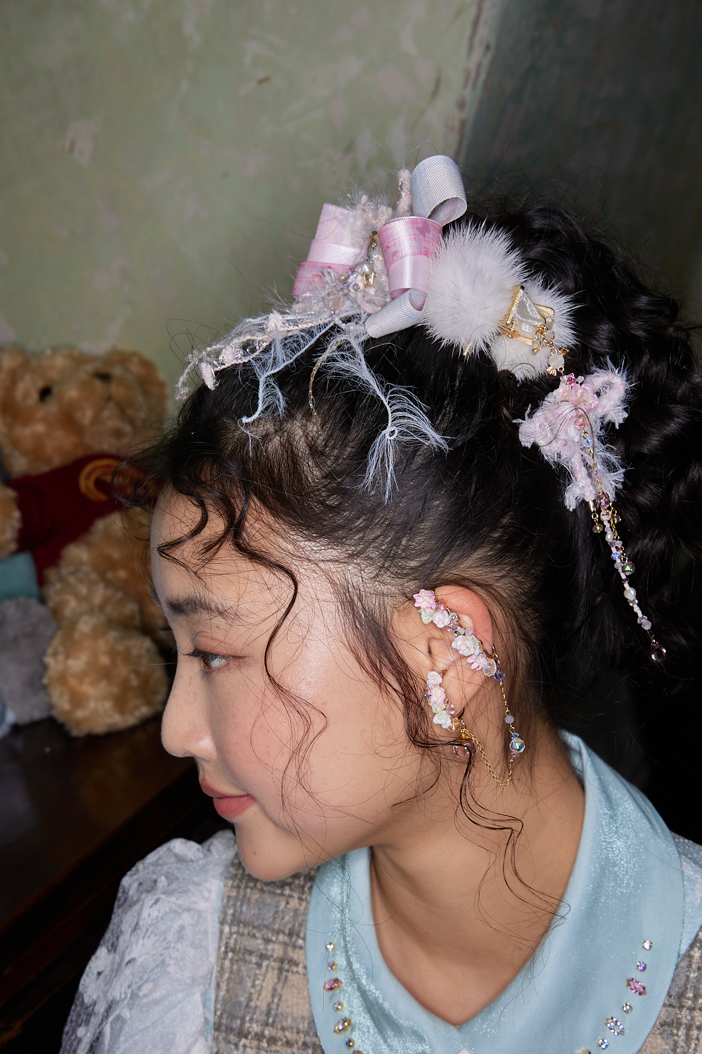 Bubblegum Glass Globe Ear Hook Set