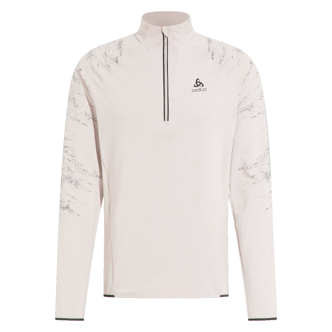 ODLO 瑞士 314172 男 ZEROWEIGHT夜光半開拉鍊衫 銀雲 透氣/彈性/快速排濕/保暖 12OD314172