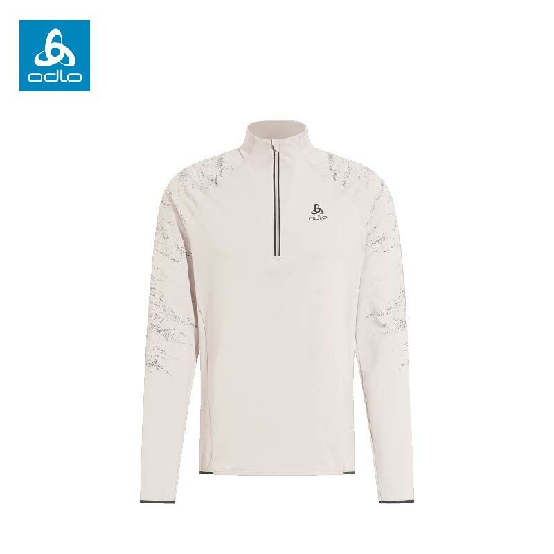 ODLO 瑞士 314172 男 ZEROWEIGHT夜光半開拉鍊衫 銀雲 透氣/彈性/快速排濕/保暖 12OD314172