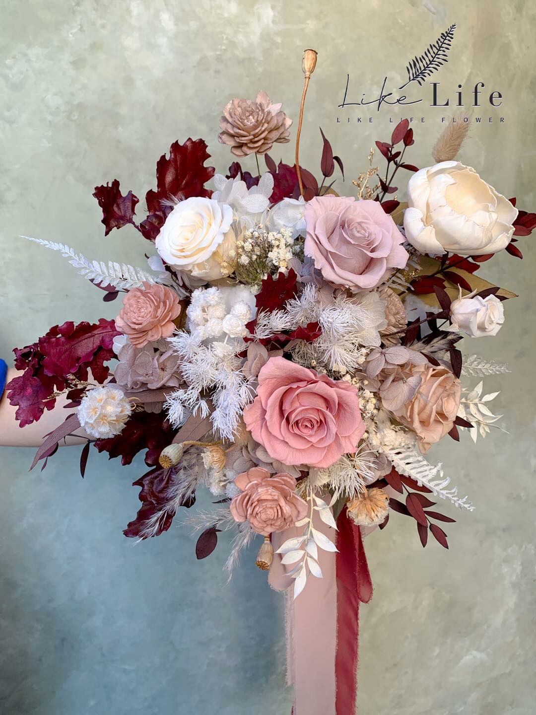 韓式新娘捧花,捧花哪裡買,花店捧花,婚禮捧花推薦,美式捧花-奶茶色捧花
