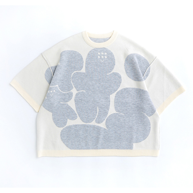 [Yu Miyama]   "遊"  Reversible Top Light Gray