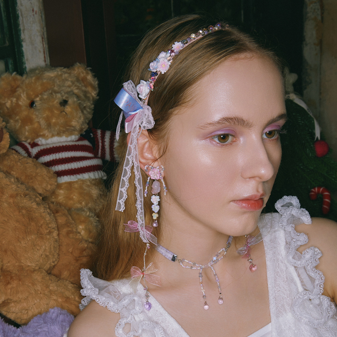 Party Sprite Rabbit Ear Bow Headband (with Pendant)