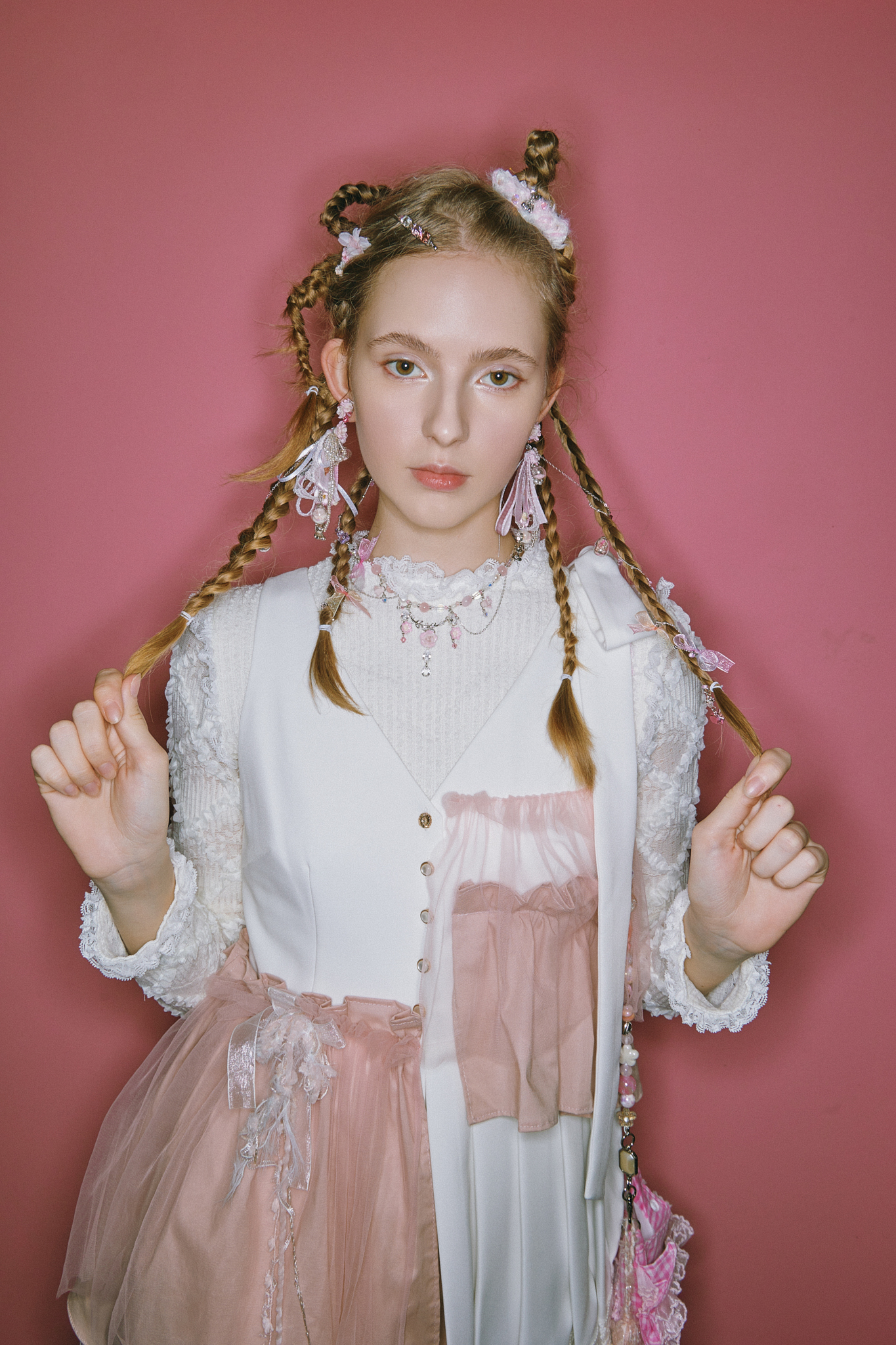 Fluffy Teddy Comb with Velvety Barrette Set