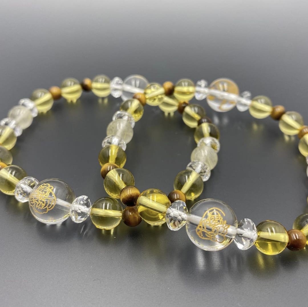 惠比壽大黑彫 黃水晶開運財富手串