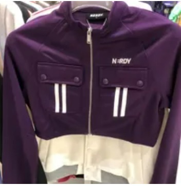 [S] NERDY W'S CARGO CROPPED TRACK TOP,DARK PURPLE, PNEF23TR034204 (SN367)