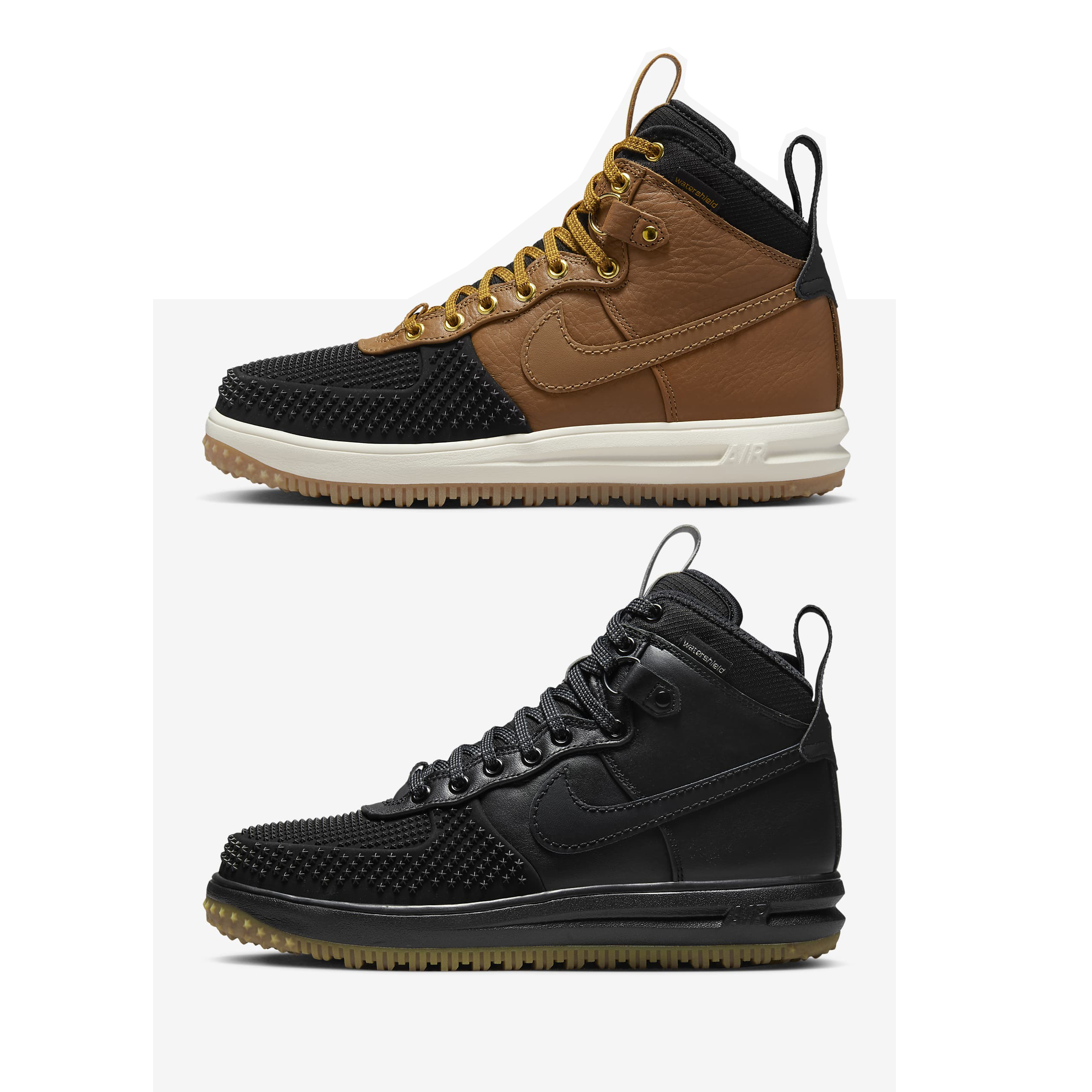 男鞋NIKE LUNAR FORCE 1 DUCKBOOT 黑色棕色防潑水高筒獵鴨靴【805899】