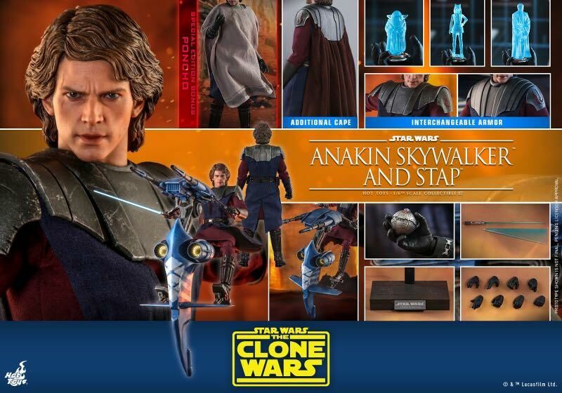 Hot Toys - TMS020B <<Star Wars: The Clone Wars>> Anakin Skywalker and STAP Set (Special Edition)