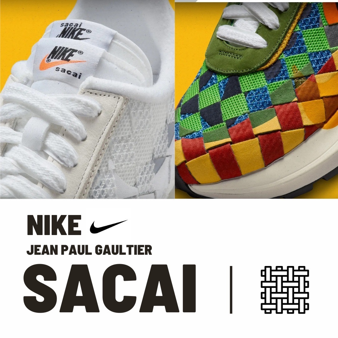 NICEDAY 代購 Nike Vaporwaffle woven x Sacai x Jean Paul Gaultier 三方聯名 灰白 彩綠 編織 男女尺寸 DR5209