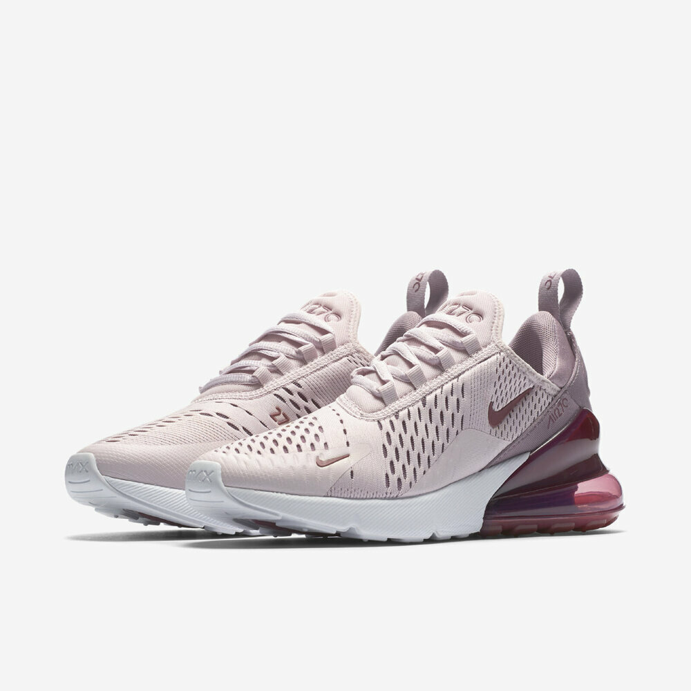 女鞋NIKE W AIR MAX 270 玫瑰粉小勾網眼透氣氣墊支撐襪套式休閒慢跑鞋