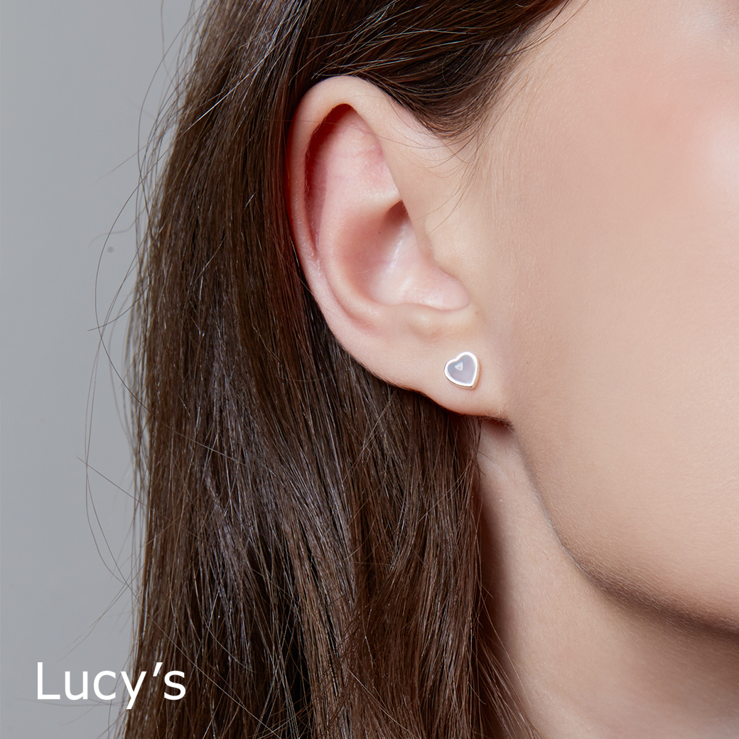 *925純銀〔輕銀系列〕微醺愛心 耳環 (二色) (110764/110765)