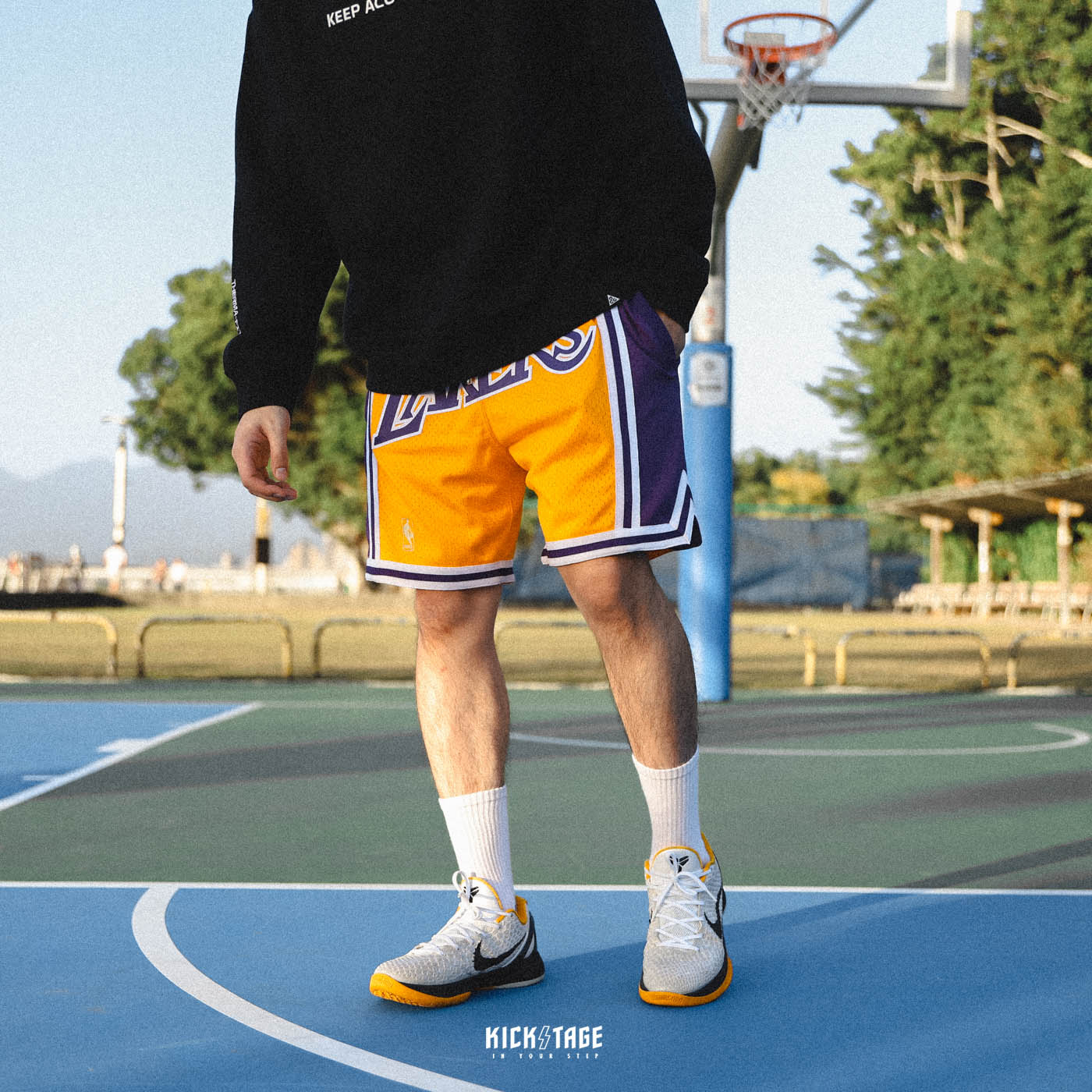LAKERS★JUSTDON mitchell&ness コラボショートパンツ Just Don ジャージ ショーツ Lakers レイカーズ