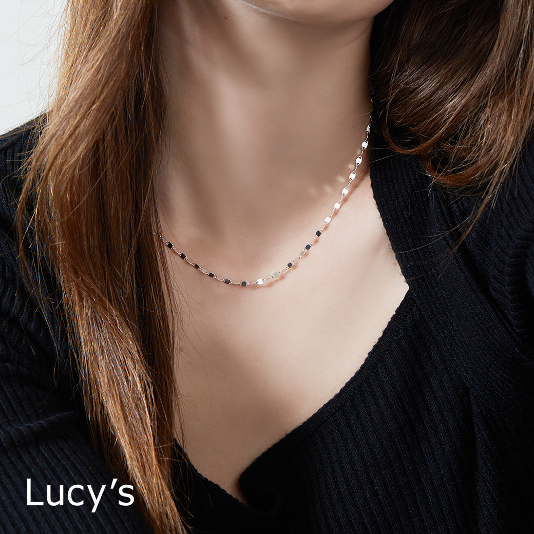 925純銀 橢面串聯 項鍊 (100778)