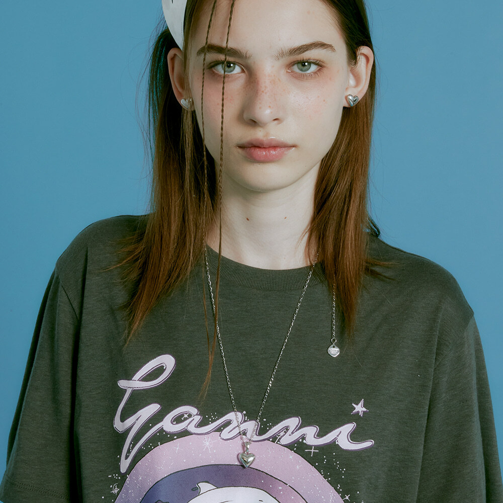 VINTAGE HOLLYWOOD Heart Long Chain Necklace