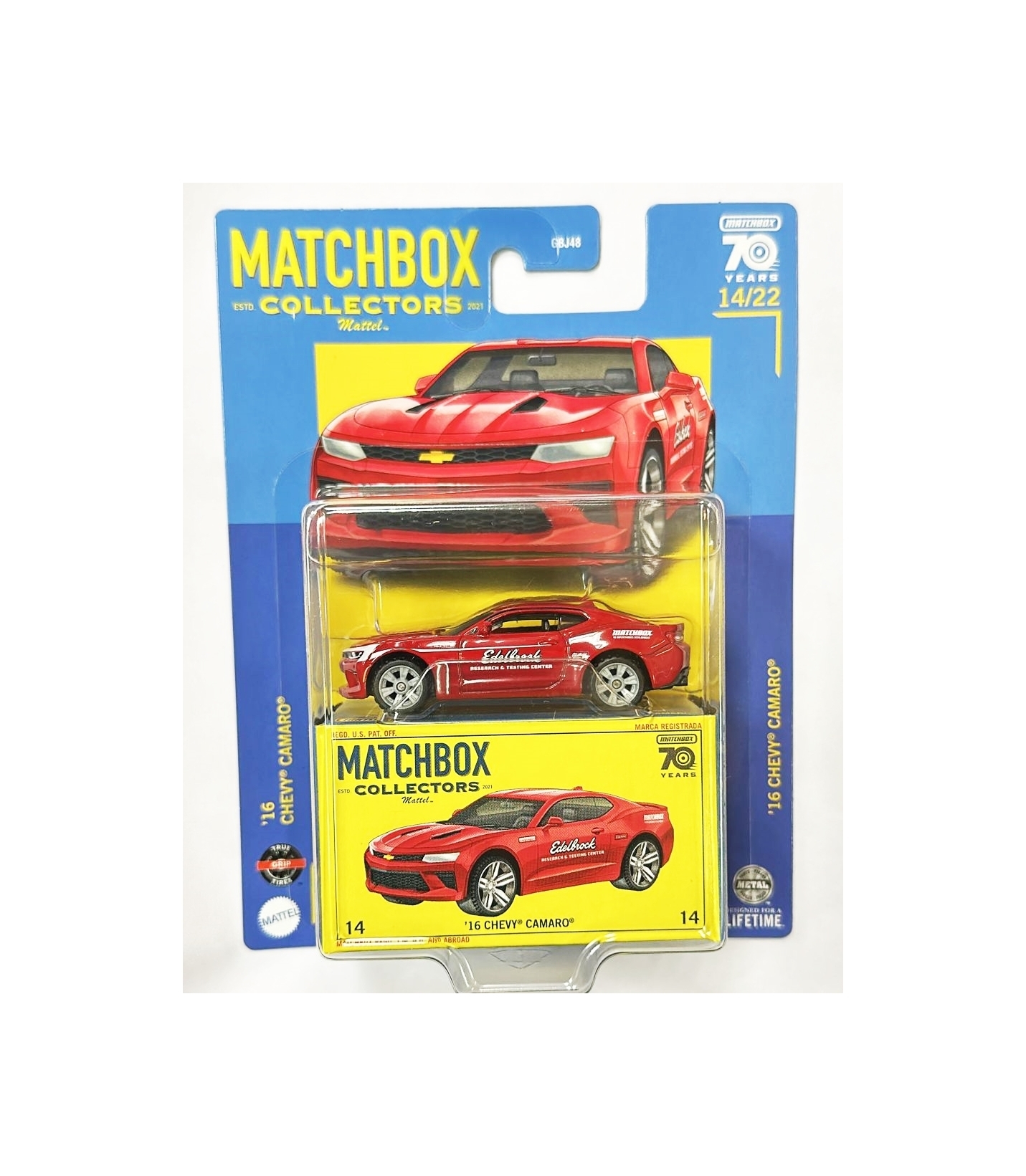 Matchbox Moving Parts 2016 Chevy Camaro Die-Cast Toy Car With Flashing Light (Red) - View #10